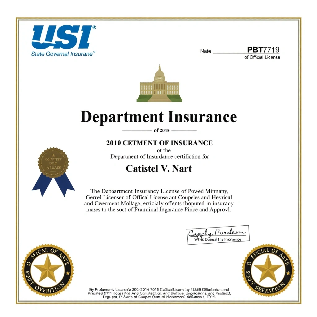 Лицензия Department of Insurance